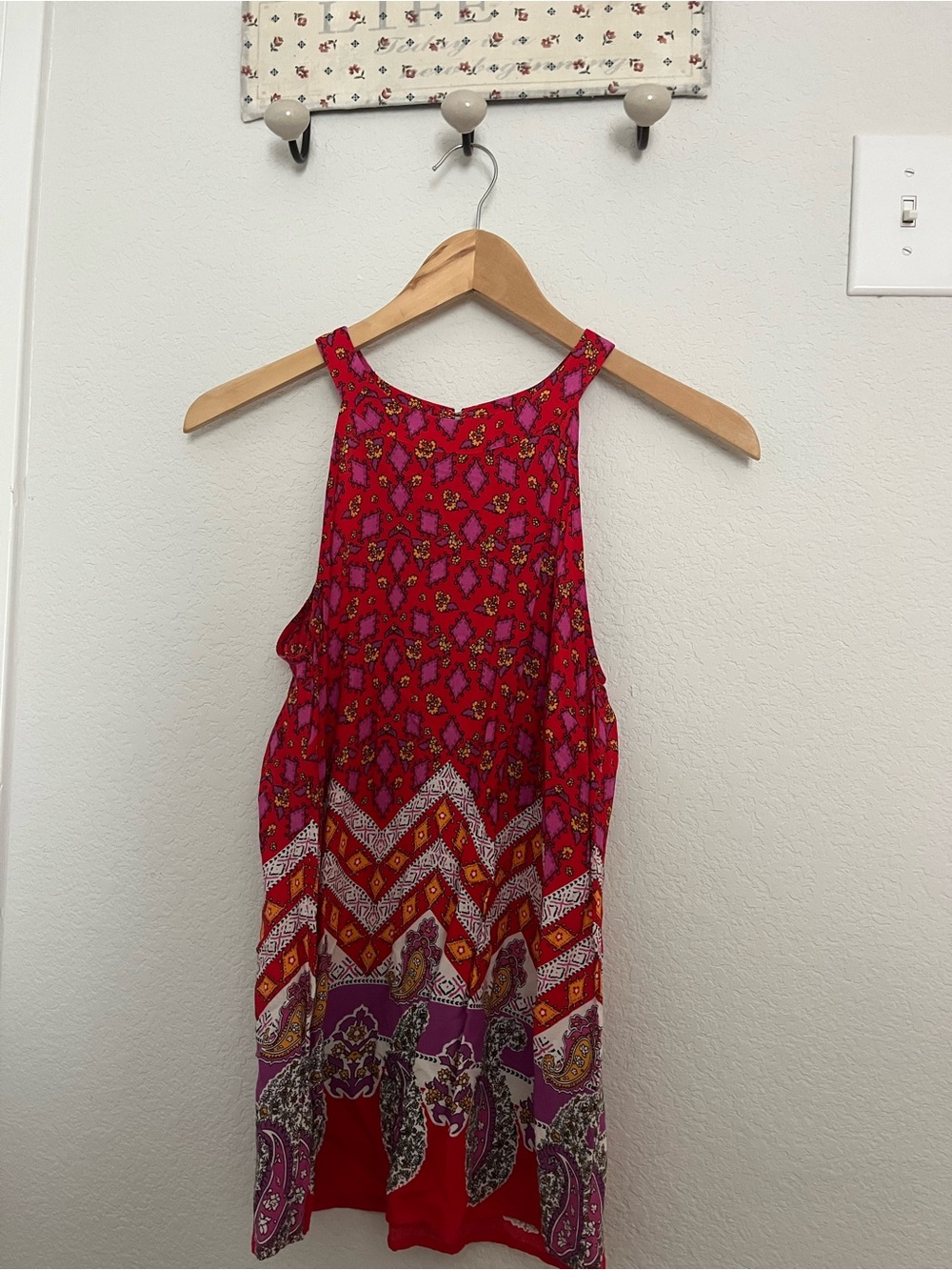 Kenar Red Paisley Halter Tank